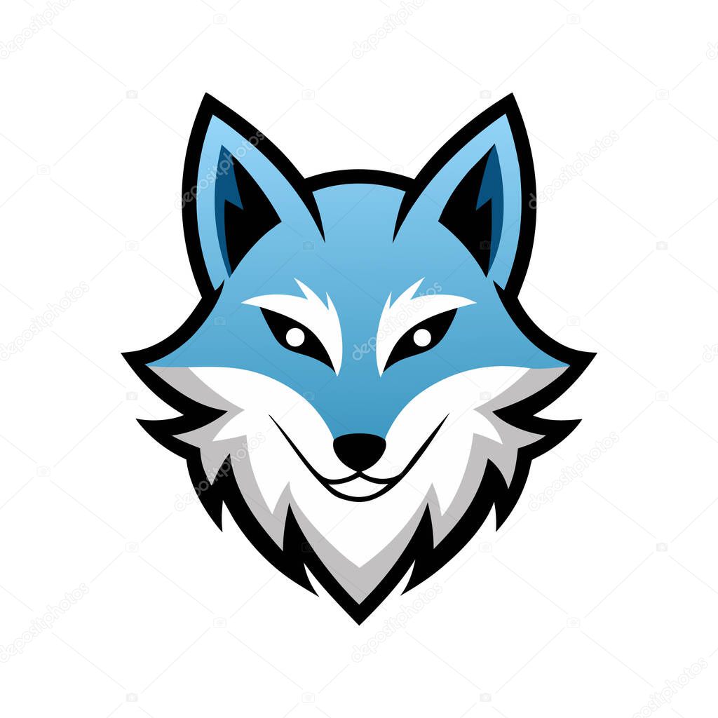 Arctic fox head mascot logo