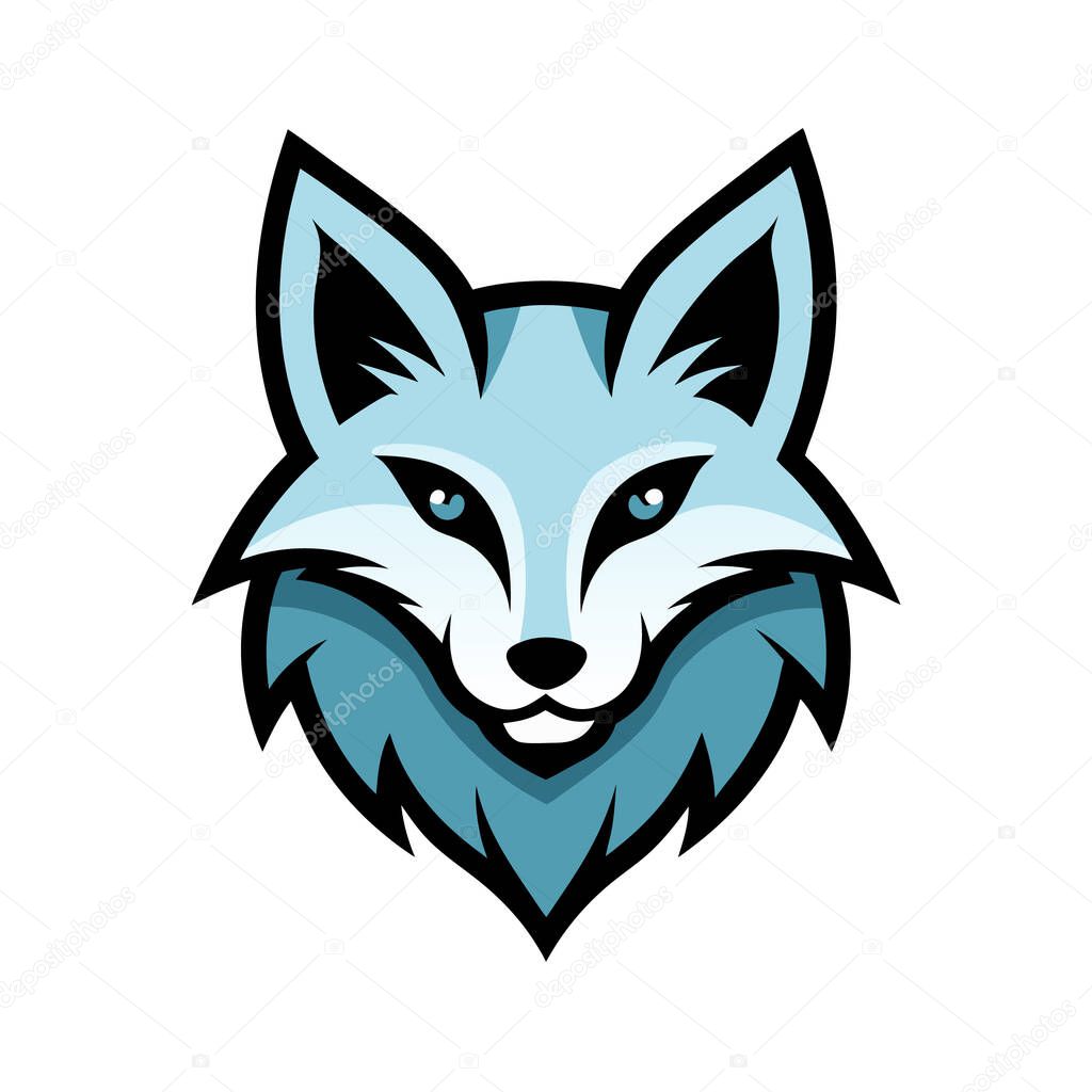 Arctic fox head mascot logo