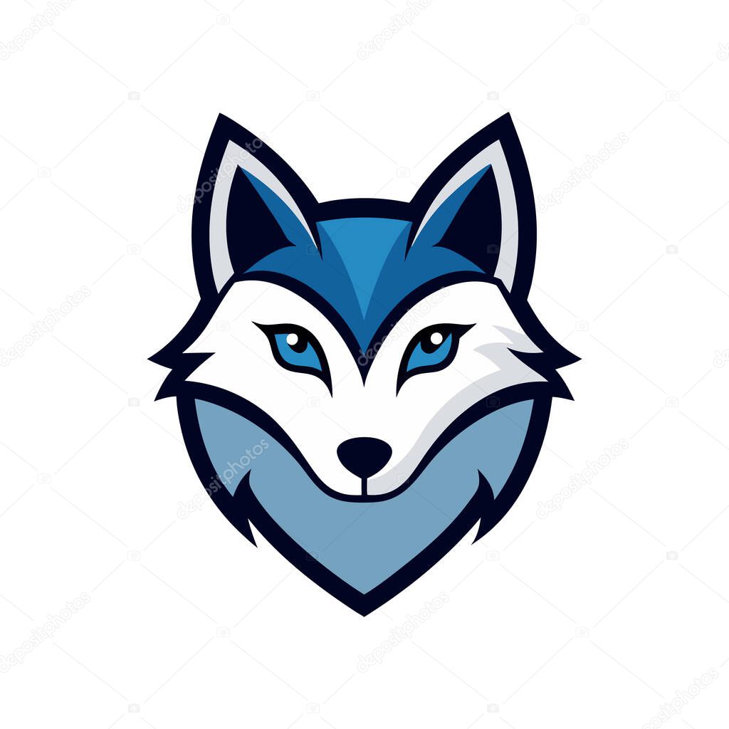 Arctic fox head mascot logo