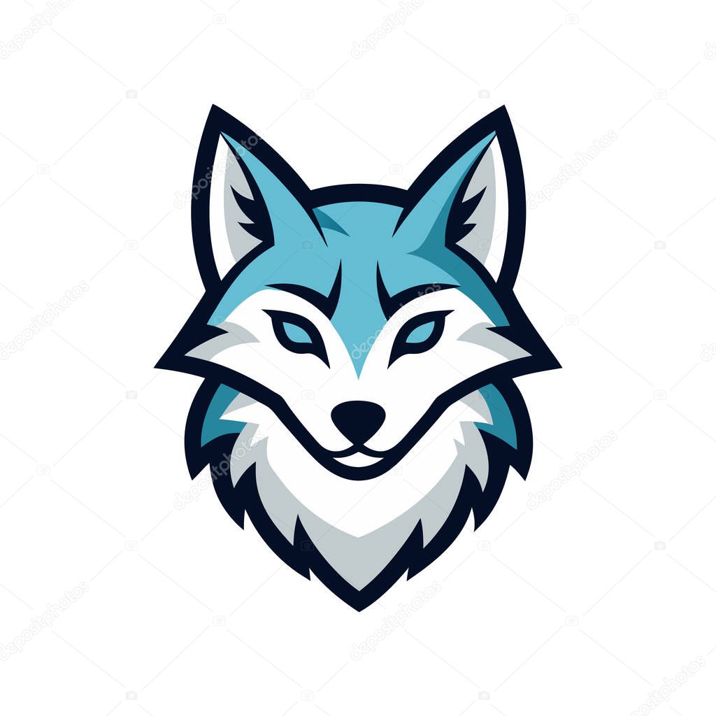 Arctic fox head mascot logo