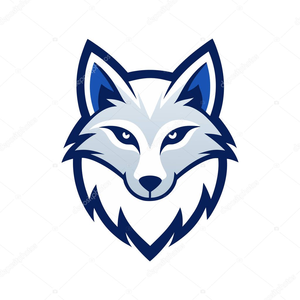 Arctic fox head mascot logo