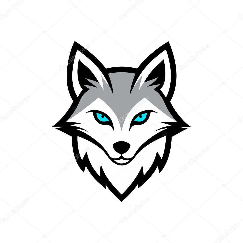 Arctic fox head mascot logo