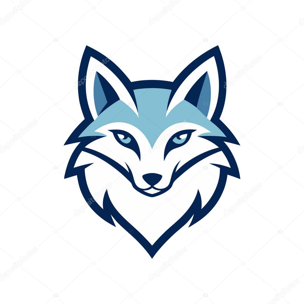 Arctic fox head mascot logo