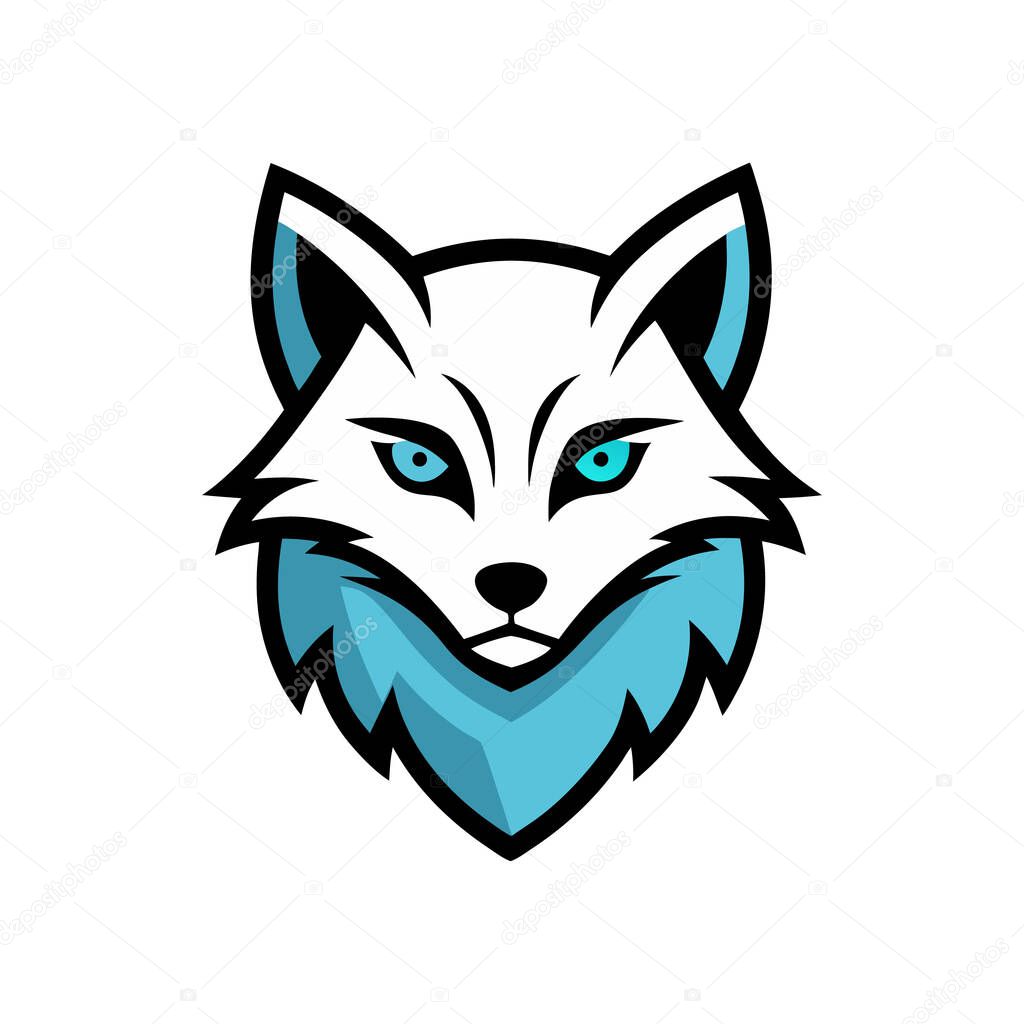 Arctic fox head mascot logo
