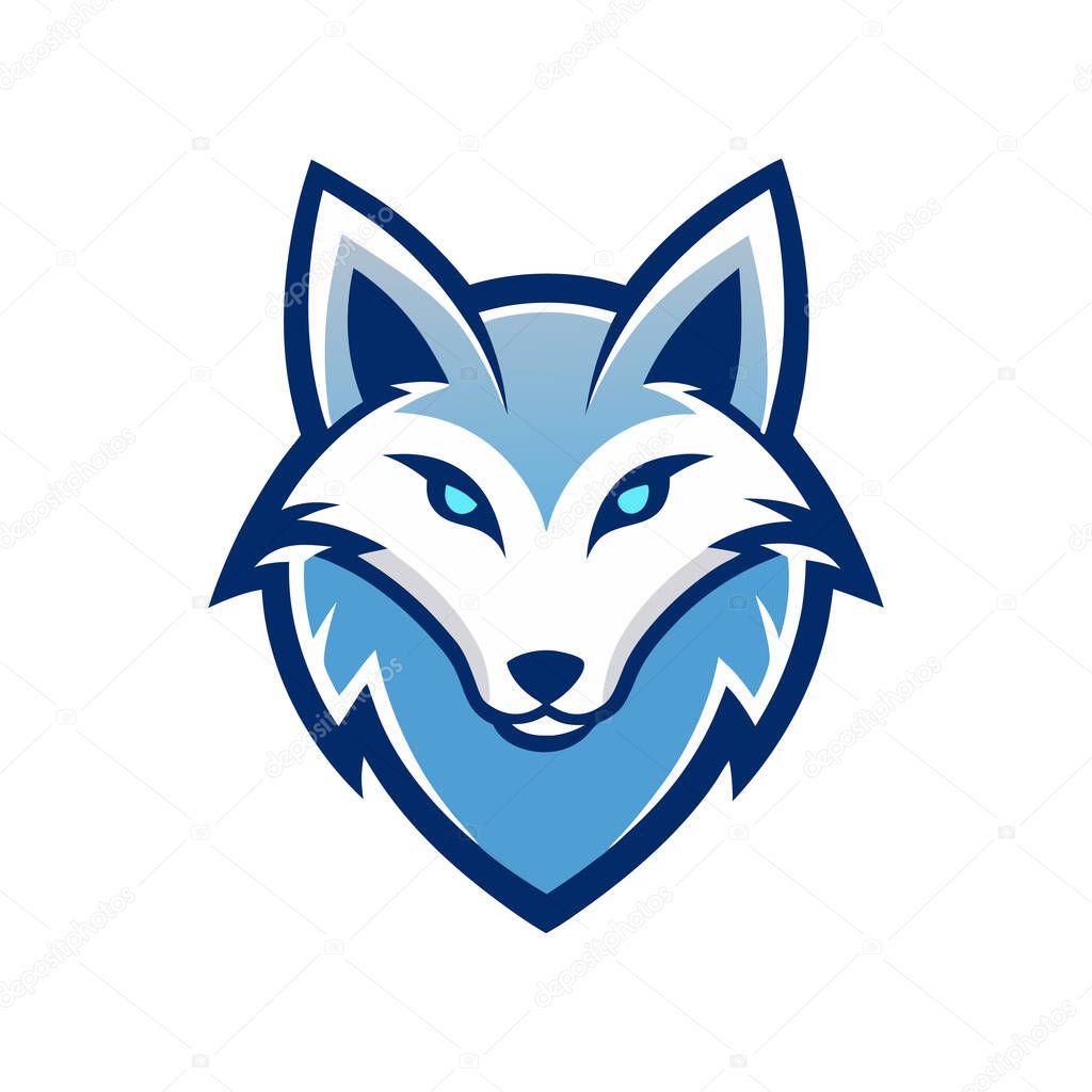 Arctic fox head mascot logo