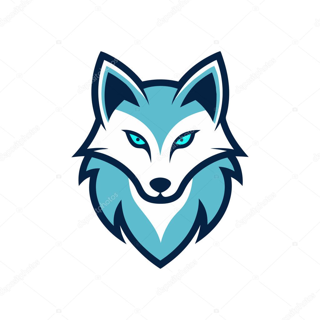 Arctic fox head mascot logo