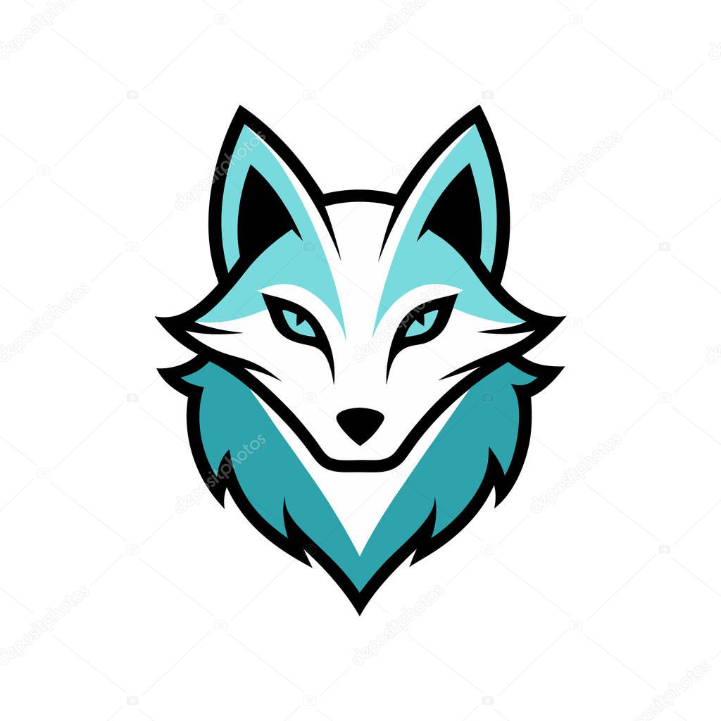 Arctic fox head mascot logo