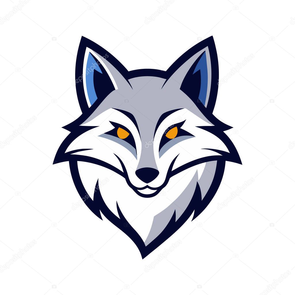 Arctic fox head mascot logo