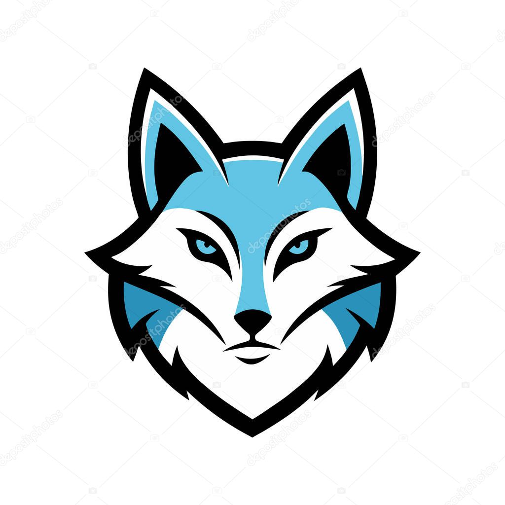 Arctic fox head mascot logo