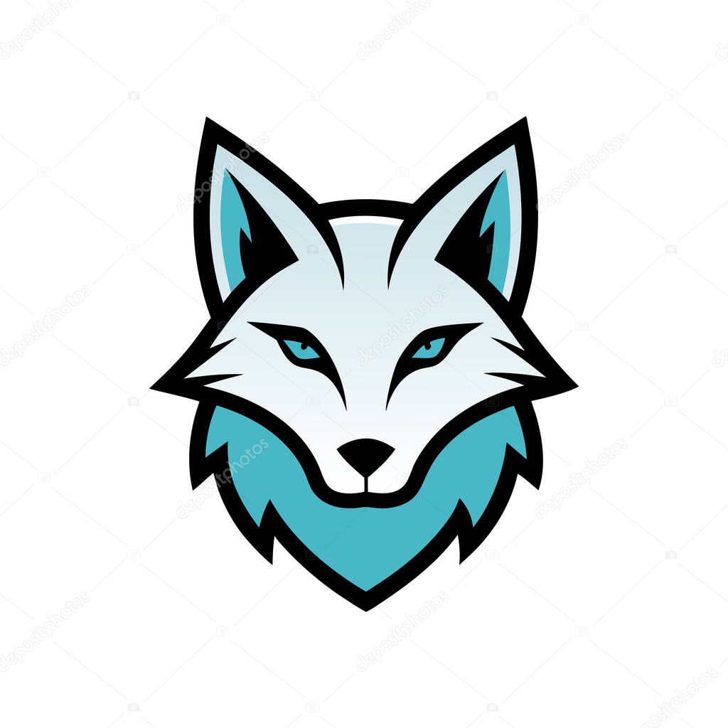 Arctic fox head mascot logo