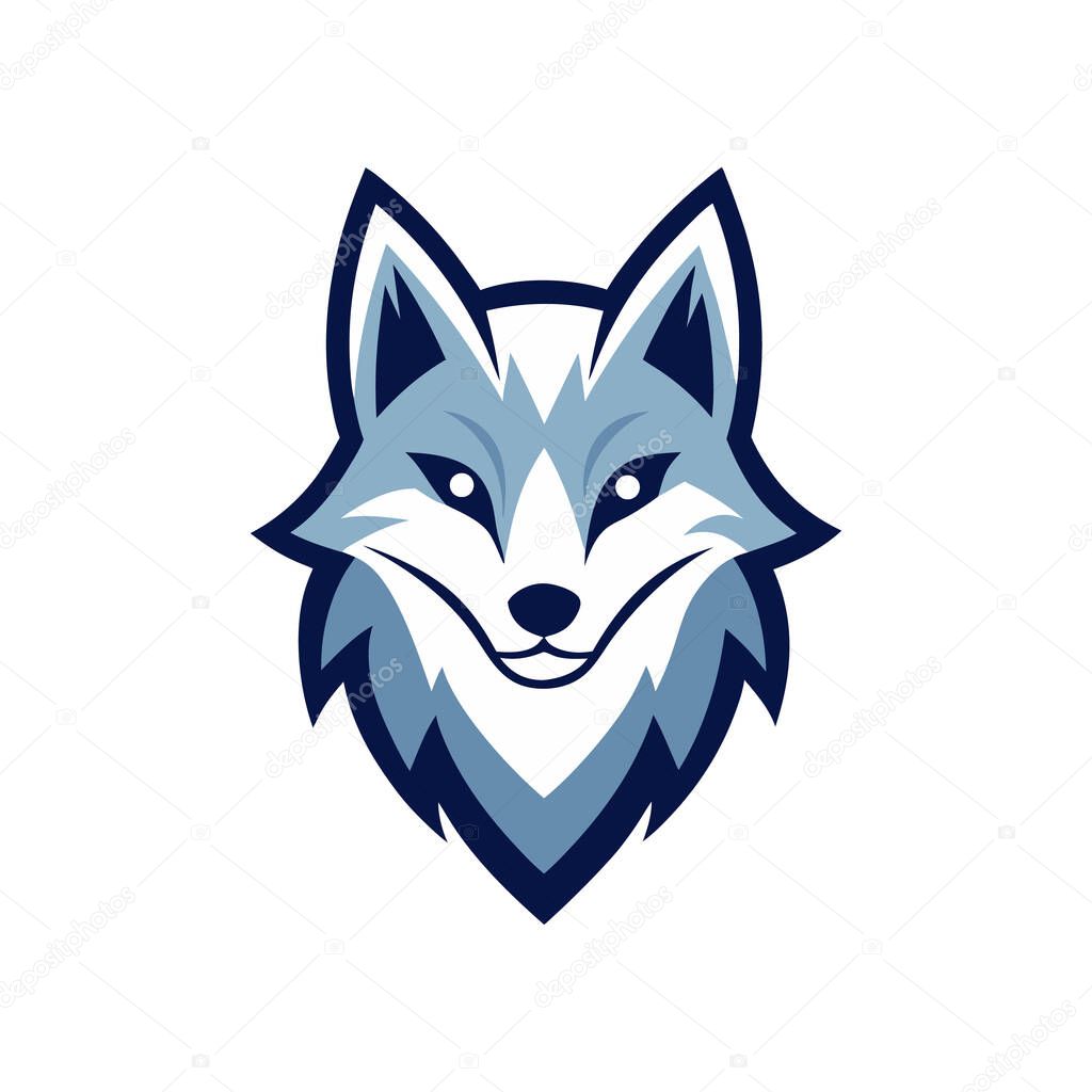 Arctic fox head mascot logo