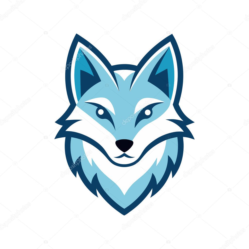 Arctic fox head mascot logo
