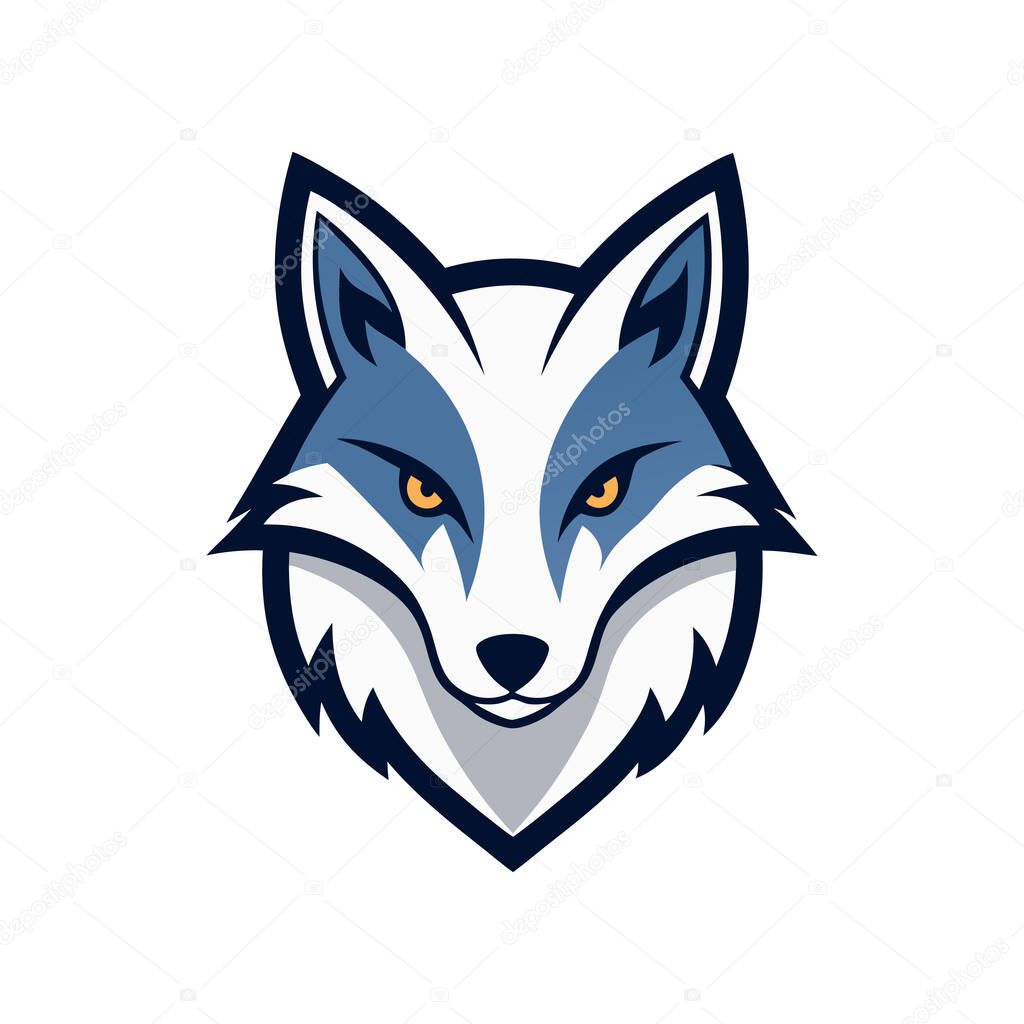 Arctic fox head mascot logo