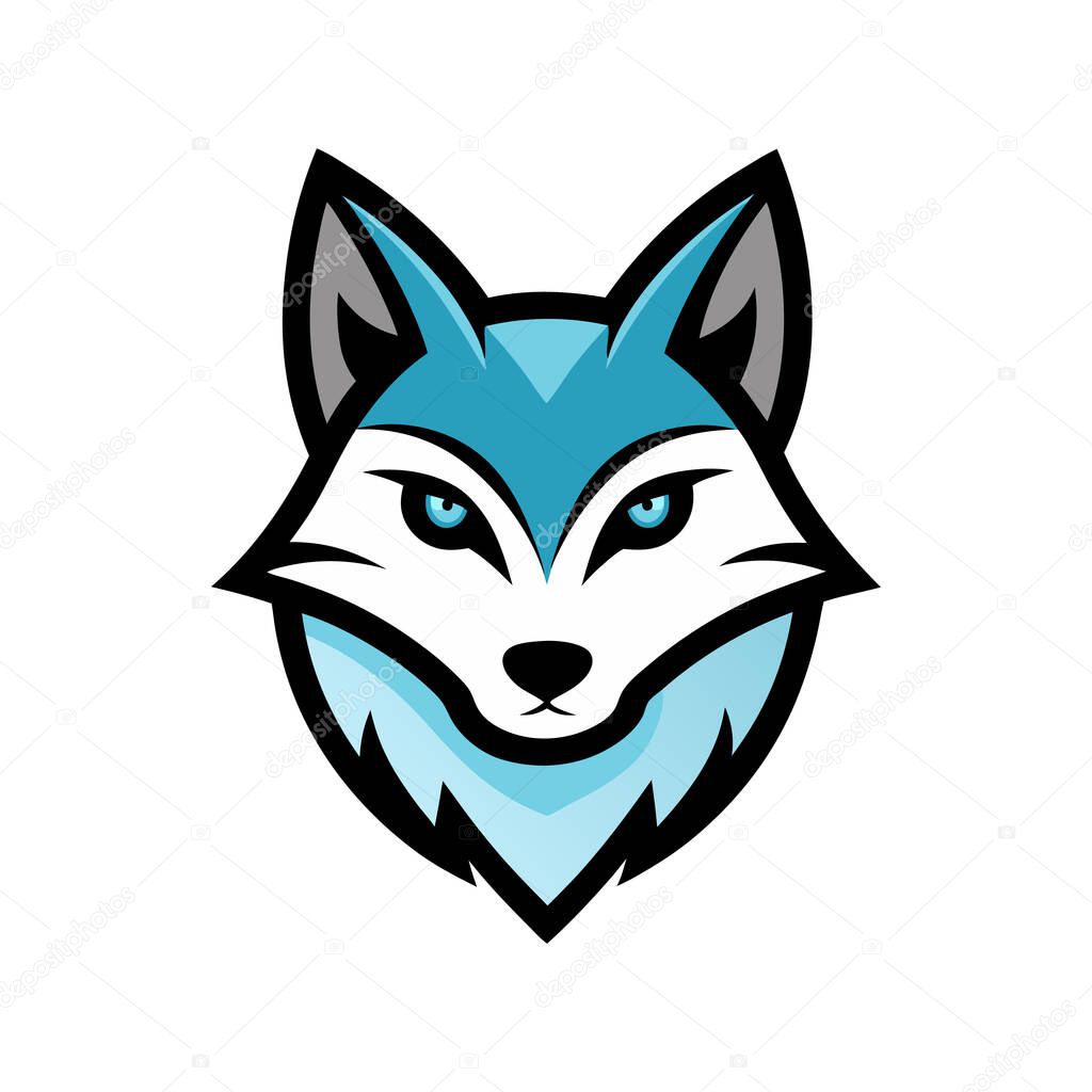 Arctic fox head mascot logo