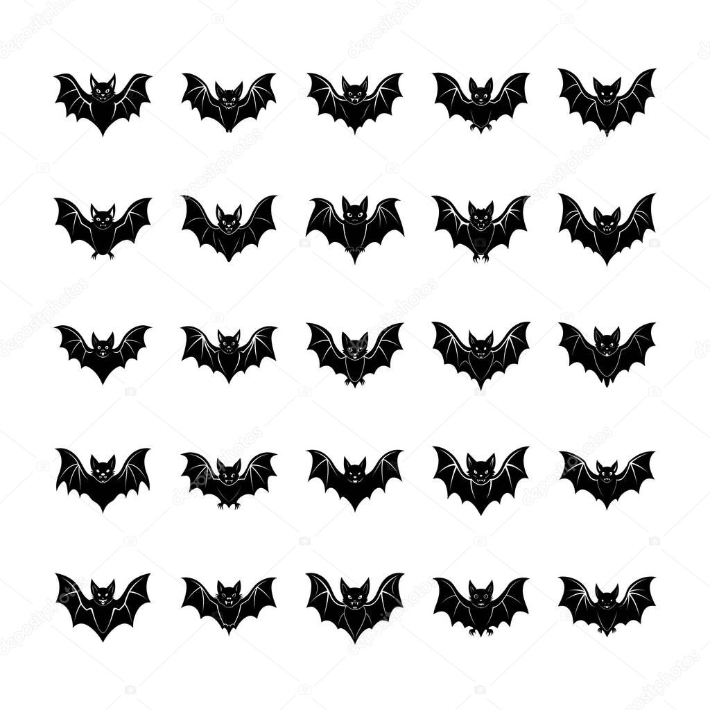 Vampire bat vector silhouette bundle set