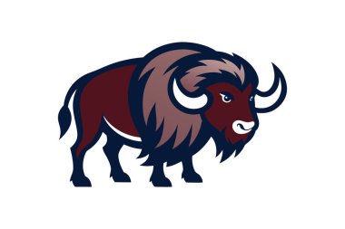Misk öküzü maskotu logo vektör sanatı