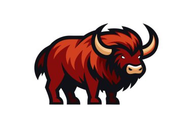 Misk öküzü maskotu logo vektör sanatı