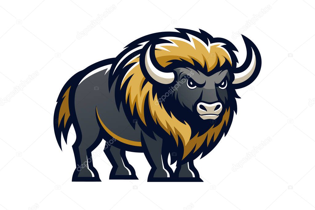 Musk ox mascot logo vector art