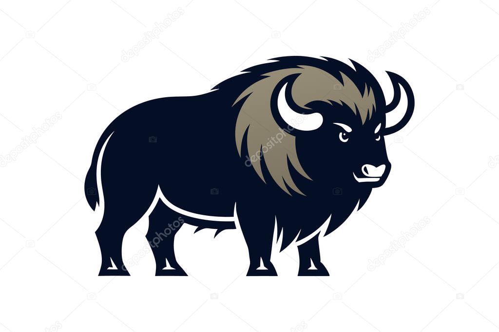 Musk ox mascot logo vector art