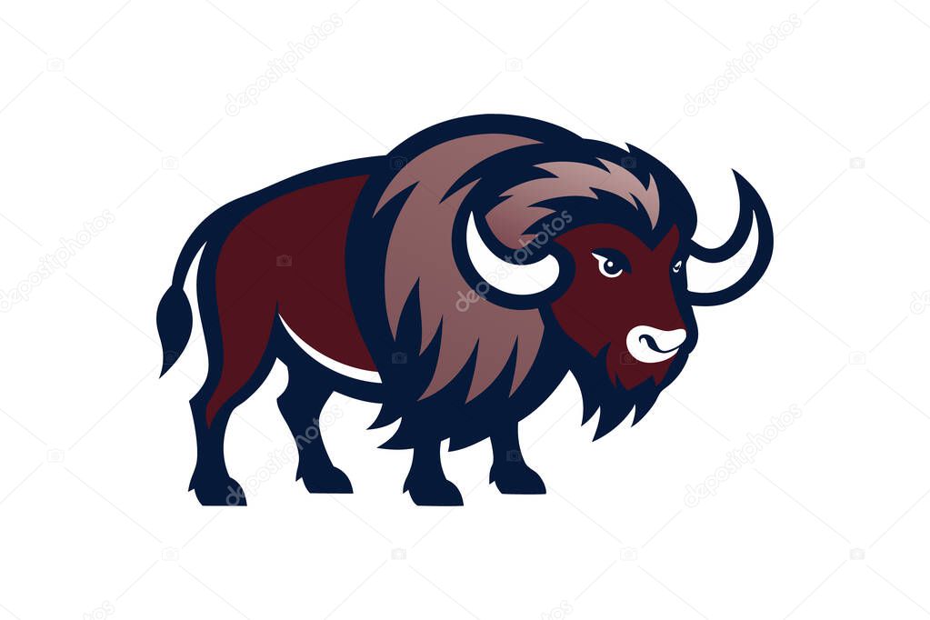 Musk ox mascot logo vector art