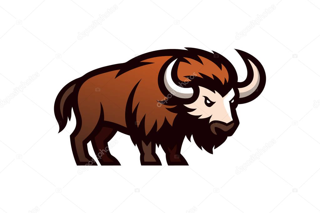 Musk ox mascot logo vector art