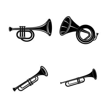 Brass Aletleri Siluet vektör paketi ayarlandı