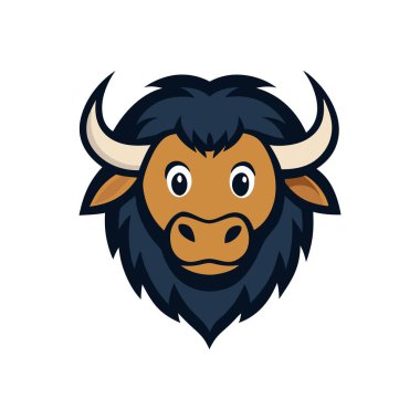 Misk öküzü kafası logo vektör sanatı
