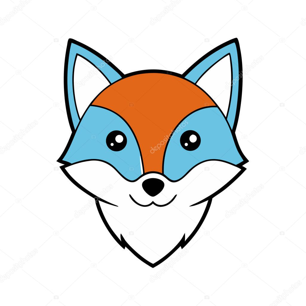 Cute arctic fox head  vector art illustration