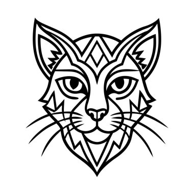 Kraliyet Kabilesi Kedi Başı vektör çizgisi