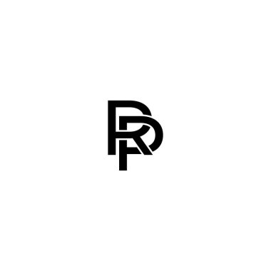 RP, PR logo Clothing brand fashion monogram minimalist business. clipart