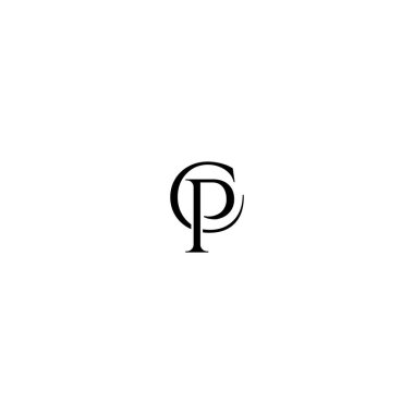 Vector CP, PC logo Clothing logo luxury fashion monogram and minimalist business clipart