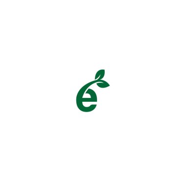 Vektör e yaprak logosu eko yeşil logo