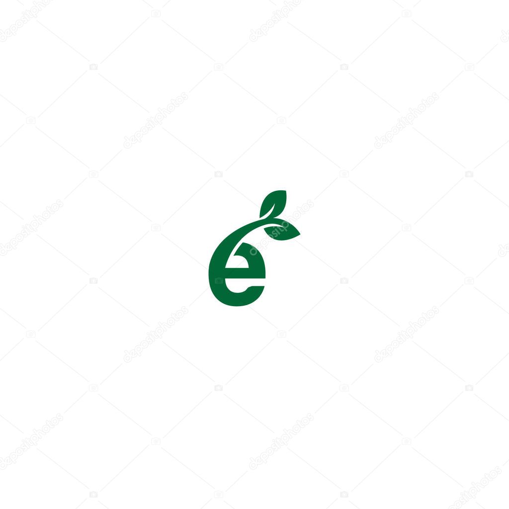Vector e leaf logo eco green logo