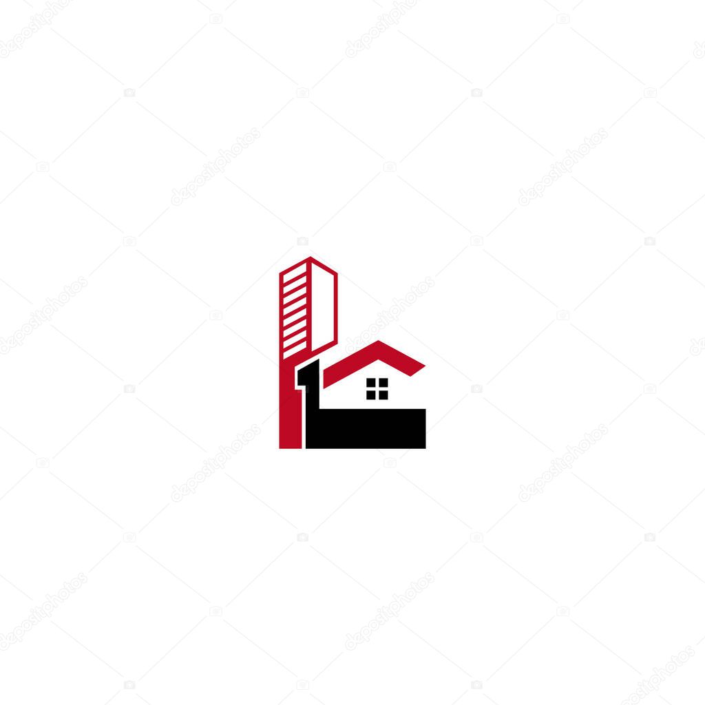 Vector L building home logo