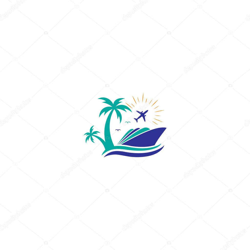Vector Beach sun logo