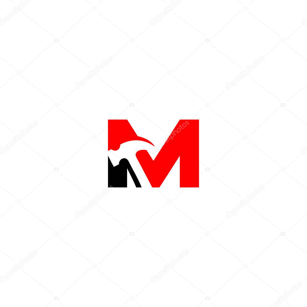 Vector M hammer logo