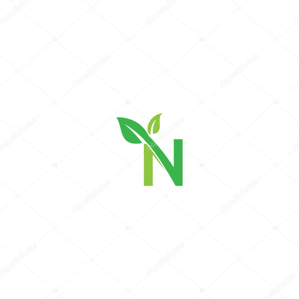 Vector N leaf logo