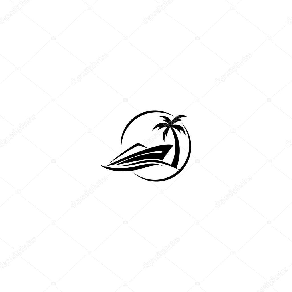 Vector Beach boat logo
