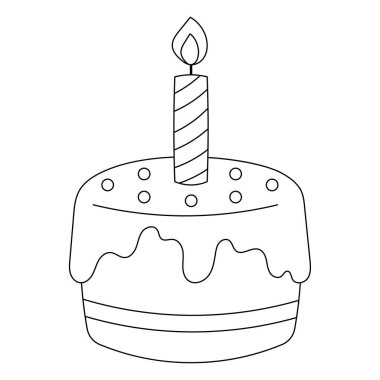 Çocuklar için Kek İzole Edilmiş Renk Sayfası