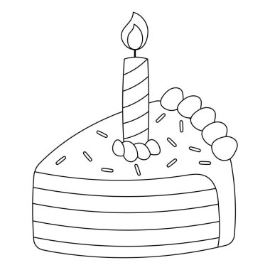 Çocuklar için Kek İzole Edilmiş Renk Sayfası