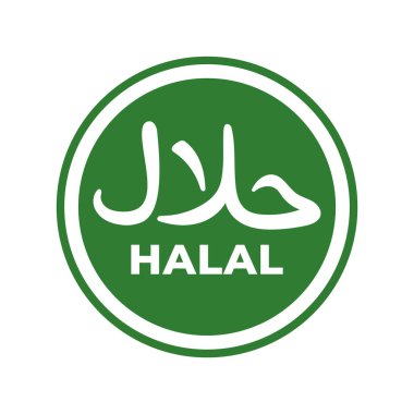Beyaz arkaplanda halal logo izole edildi
