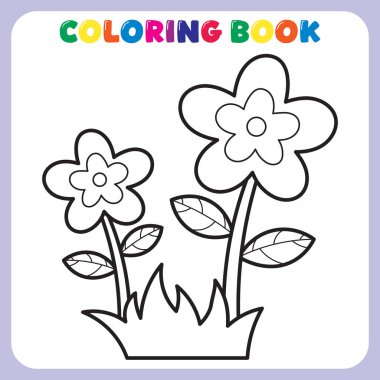 Çocuklar için çiçek boyama kitabı