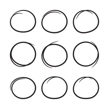 El çizimi karalama çemberi seti