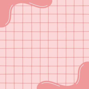 sevimli pembe ızgara arkaplan vektörü