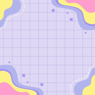 Yıldızlı sevimli arkaplan ızgara vektörü