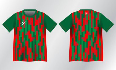 Spor forması tasarımı için soyut kırmızı ve yeşil arkaplan modeli