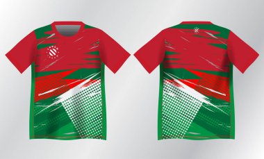 Spor forması tasarımı için soyut kırmızı ve yeşil arkaplan modeli