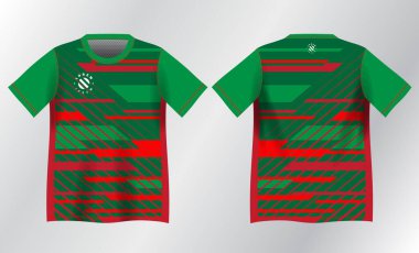 Spor forması tasarımı için soyut kırmızı ve yeşil arkaplan modeli