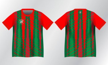 Spor forması tasarımı için soyut kırmızı ve yeşil arkaplan modeli