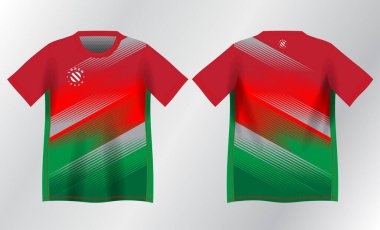 Spor forması tasarımı için soyut kırmızı ve yeşil arkaplan modeli